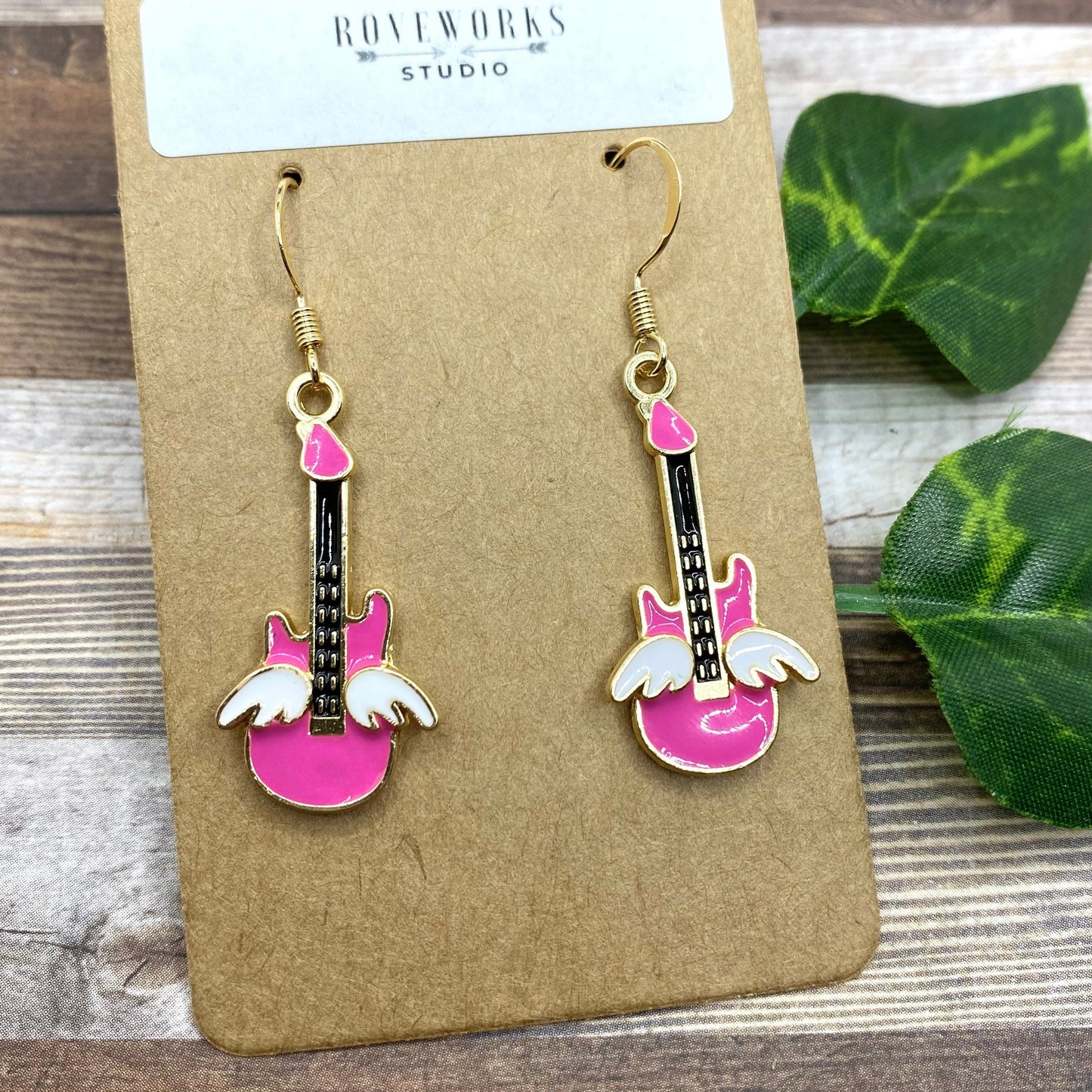 Pink GUITAR Earrings