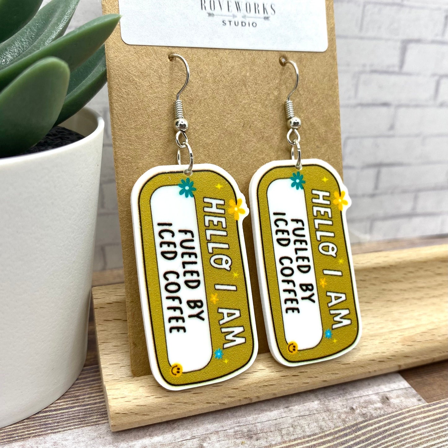 ICED COFFEE Funny Statement Earrings