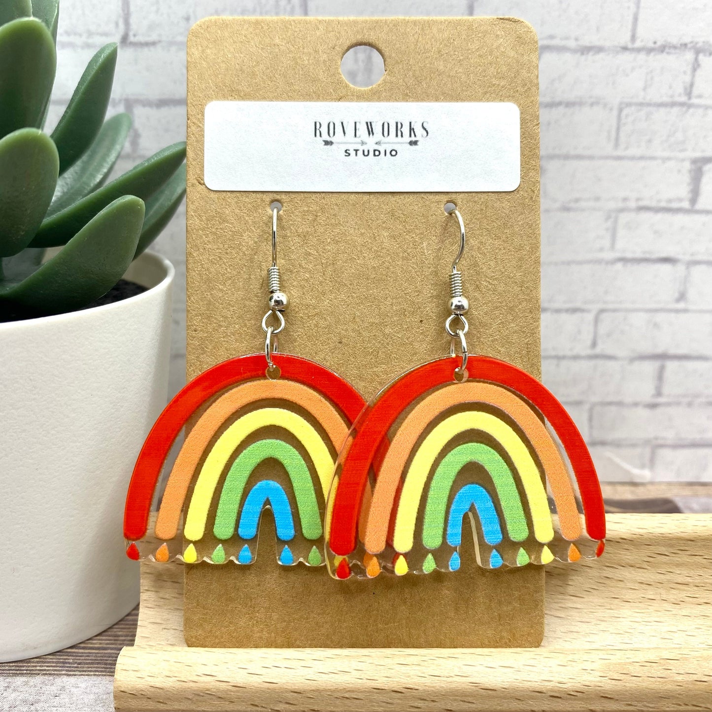 Big Acrylic RAINBOW Earrings