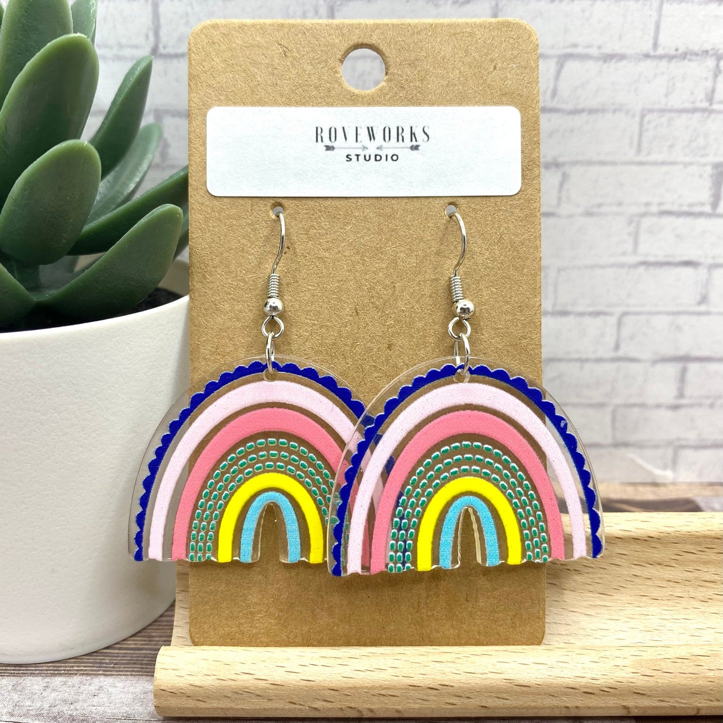 Big Acrylic RAINBOW Earrings