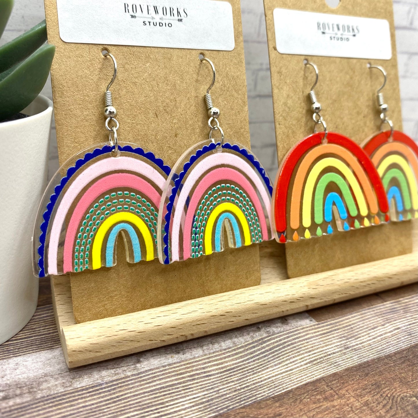 Big Acrylic RAINBOW Earrings