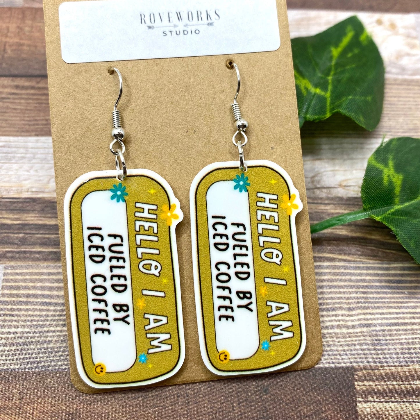 ICED COFFEE Funny Statement Earrings