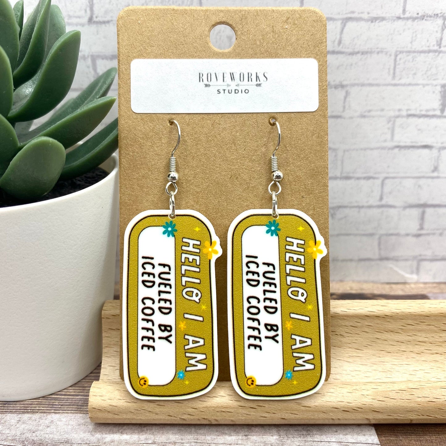 ICED COFFEE Funny Statement Earrings