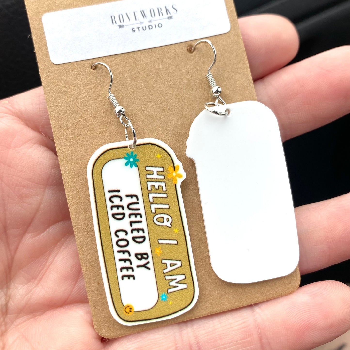 ICED COFFEE Funny Statement Earrings