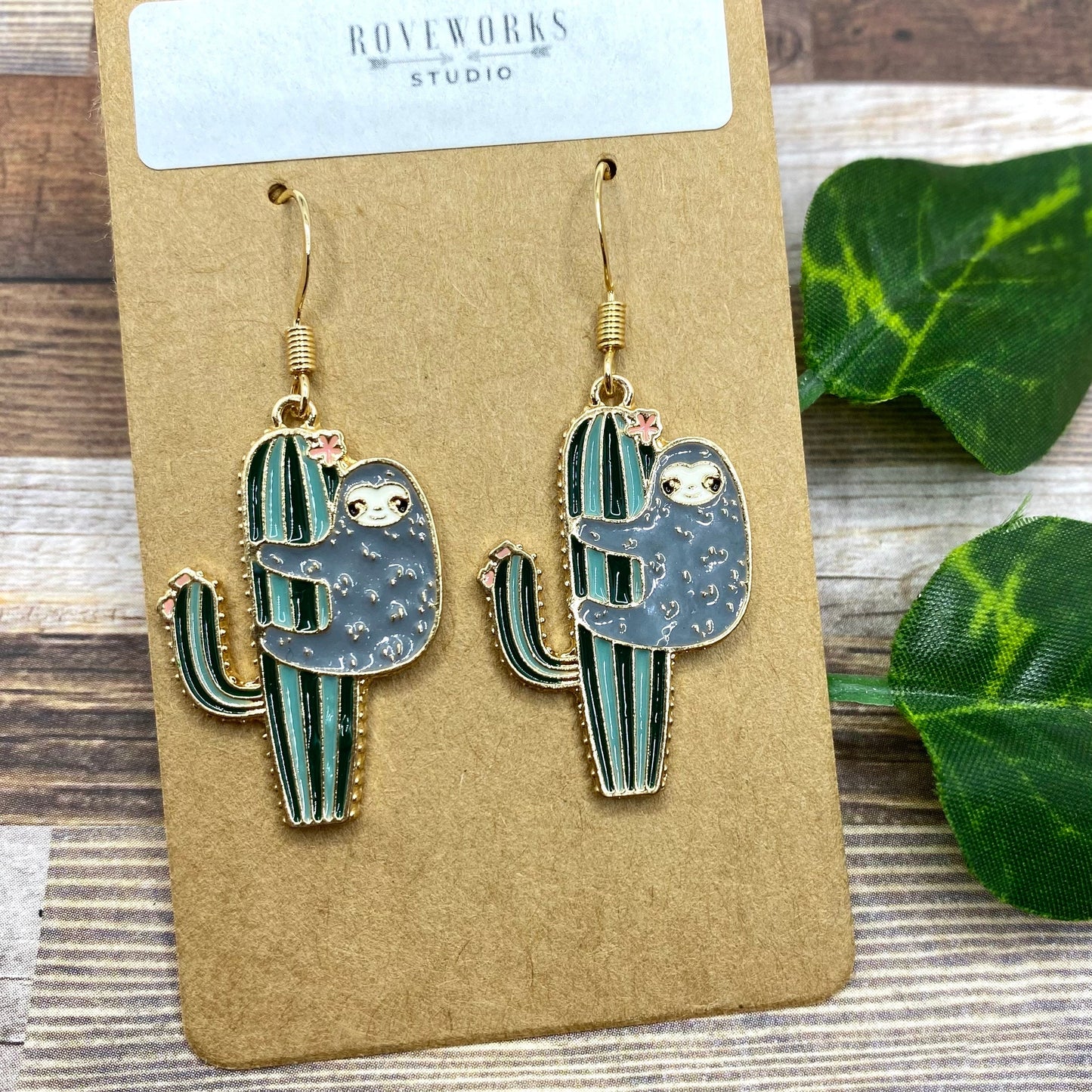 SLOTH ON A CACTUS Earrings