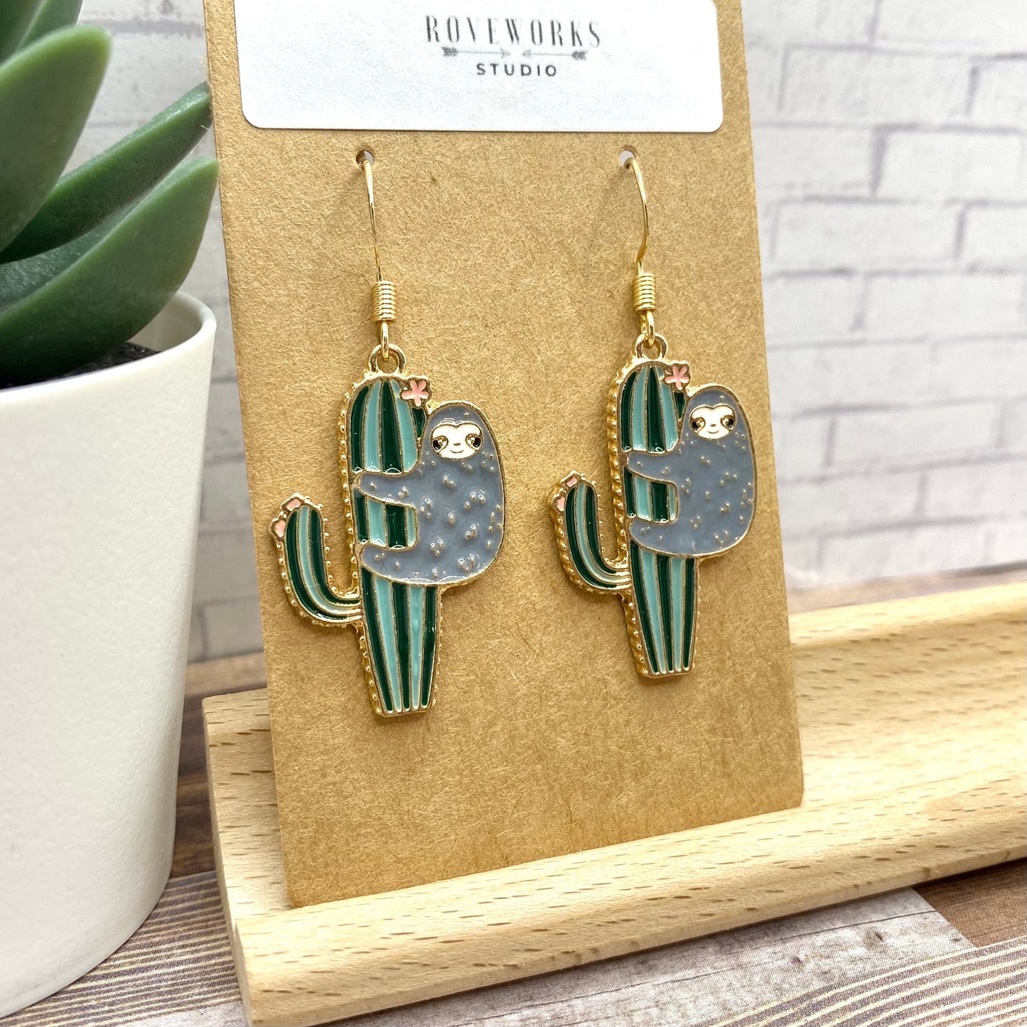 SLOTH ON A CACTUS Earrings
