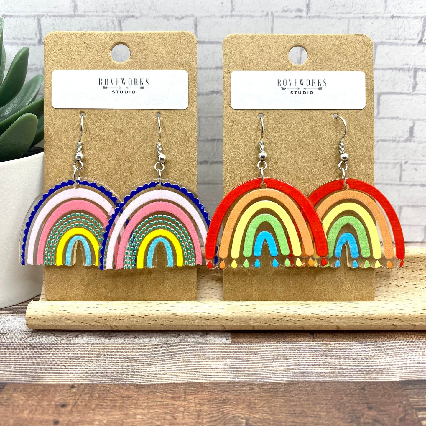 Big Acrylic RAINBOW Earrings