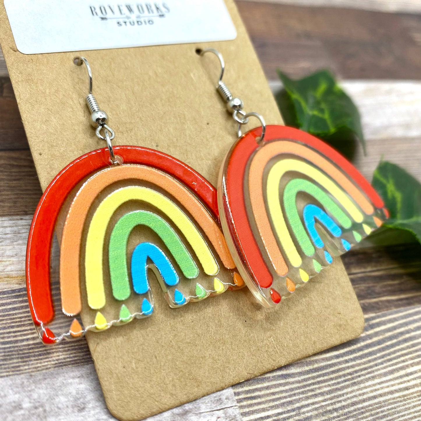 Big Acrylic RAINBOW Earrings