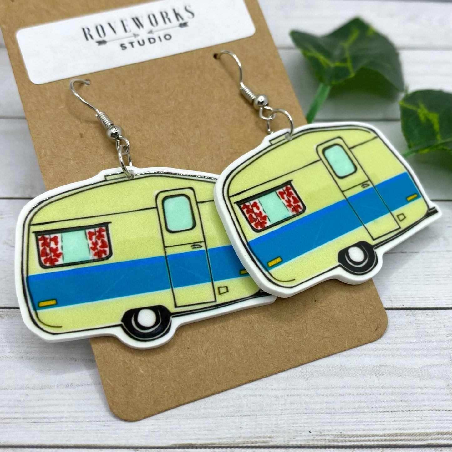 HAPPY CAMPER Vintage Trailer Earrings
