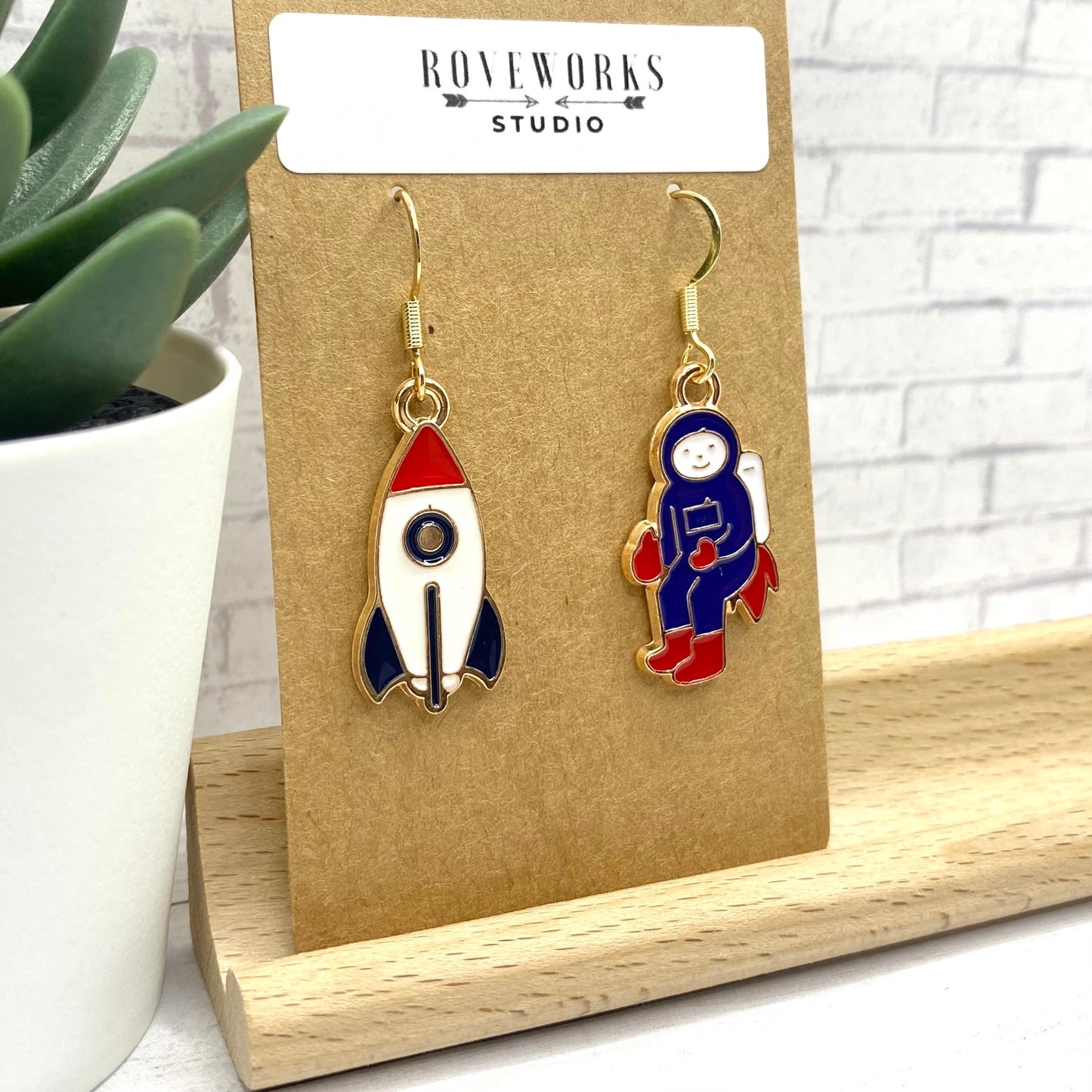 ASTRONAUT & ROCKET Mismatched Earrings