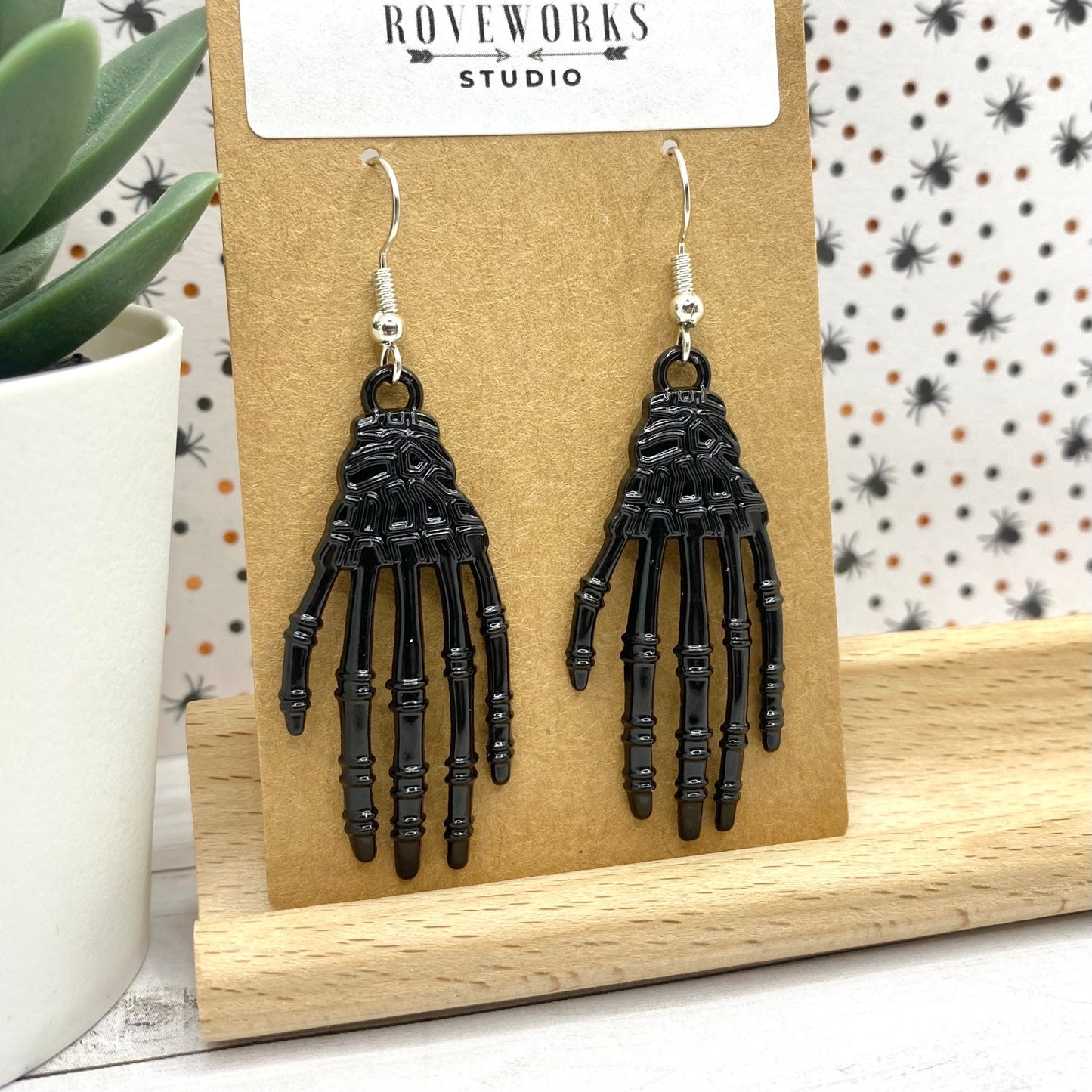 Black SKELETON HAND Earrings