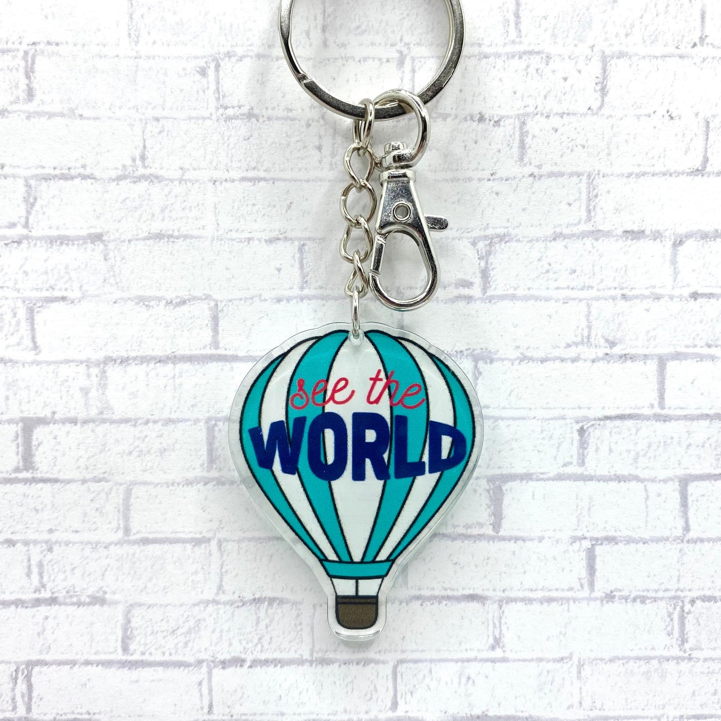 See The World Hot Air Balloon KEYCHAIN