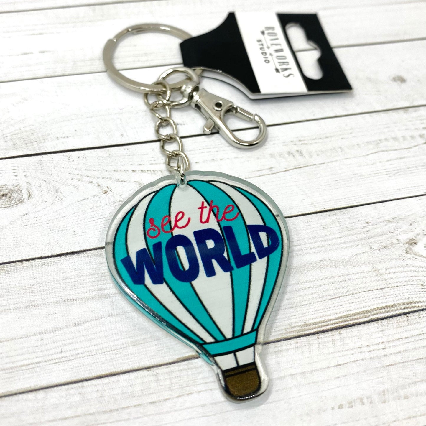 See The World Hot Air Balloon KEYCHAIN