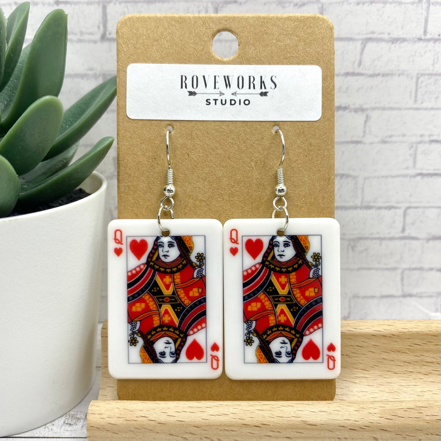 PLAYING CARD Earrings - Joker & Queen of Hearts