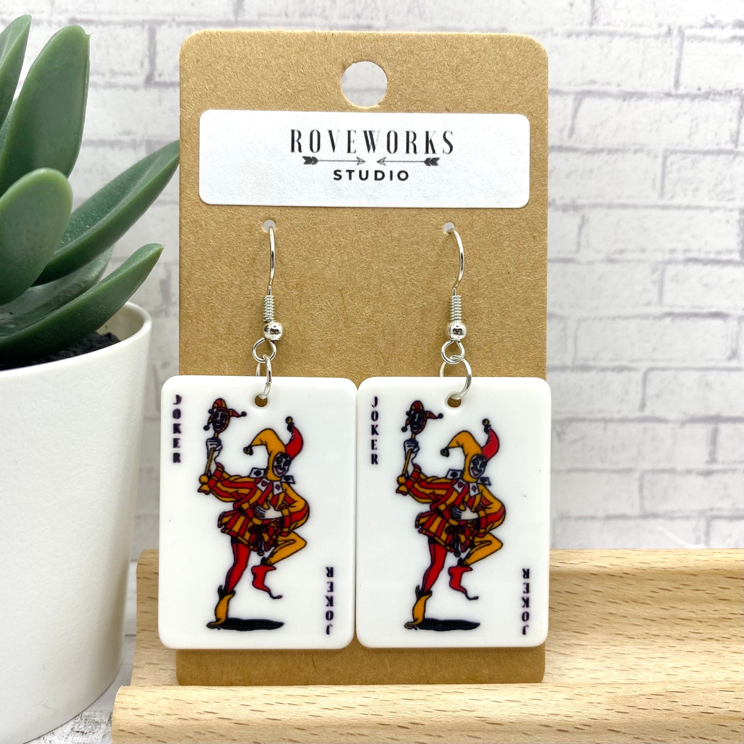 PLAYING CARD Earrings - Joker & Queen of Hearts