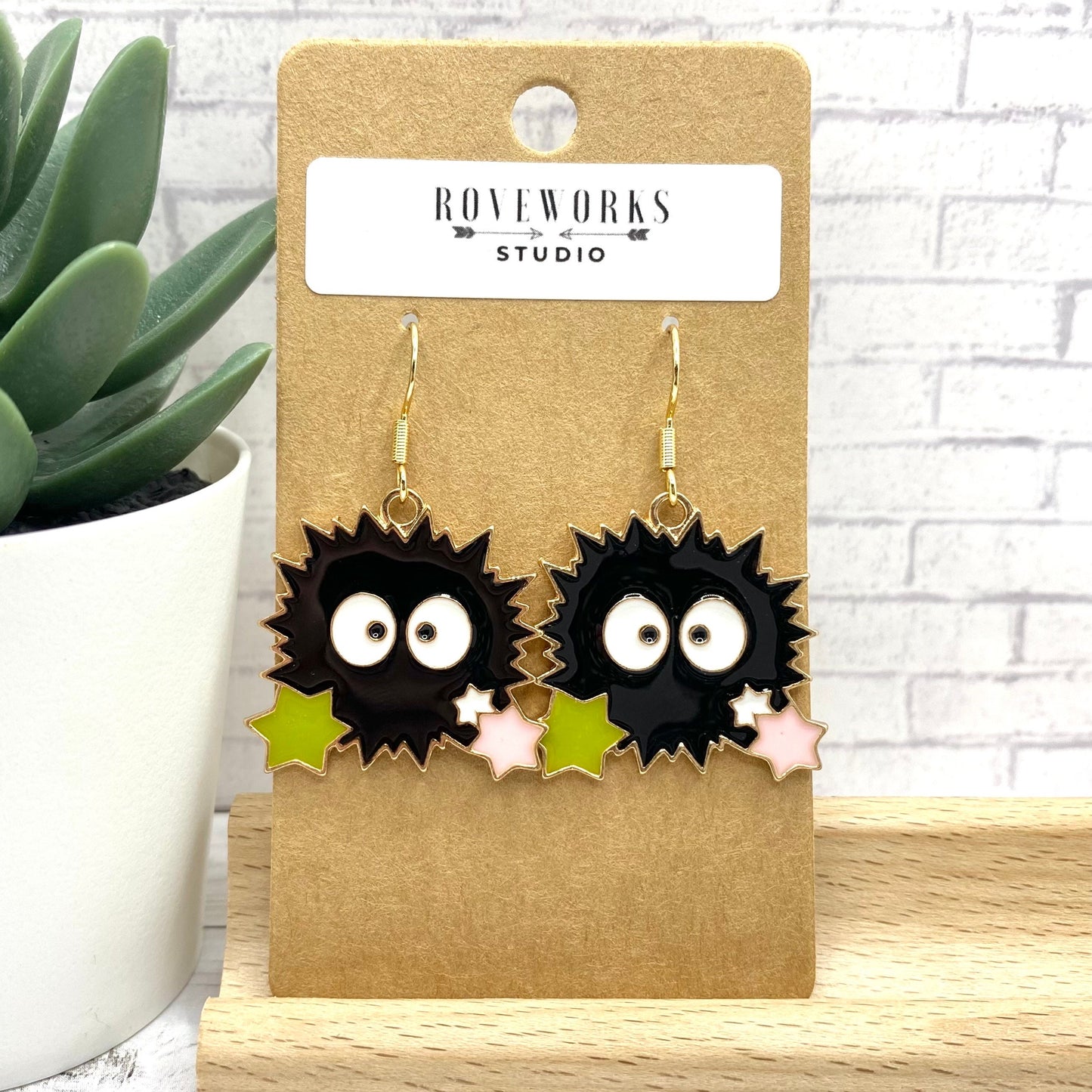 Black SPRITE Dust Bunny Earrings