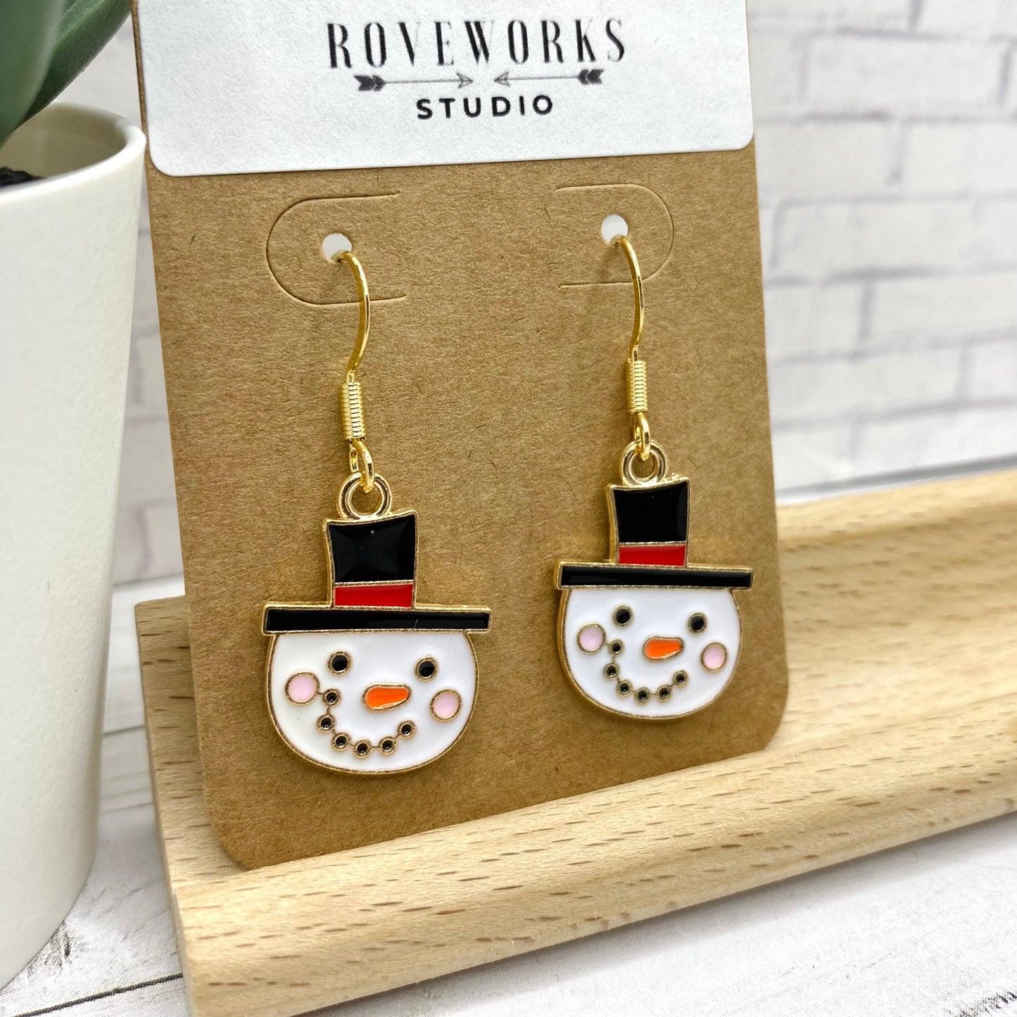 SNOWMAN Face Earrings