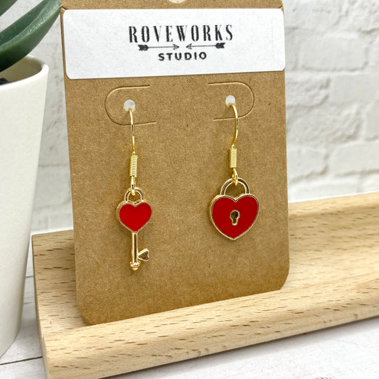 Heart LOCK & KEY Earrings