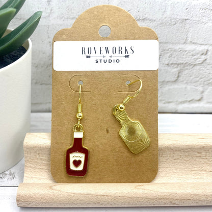 KETCHUP & MUSTARD or Mismatched Earrings