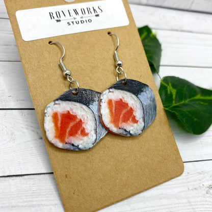 Spicy Salmon SUSHI ROLL Earrings