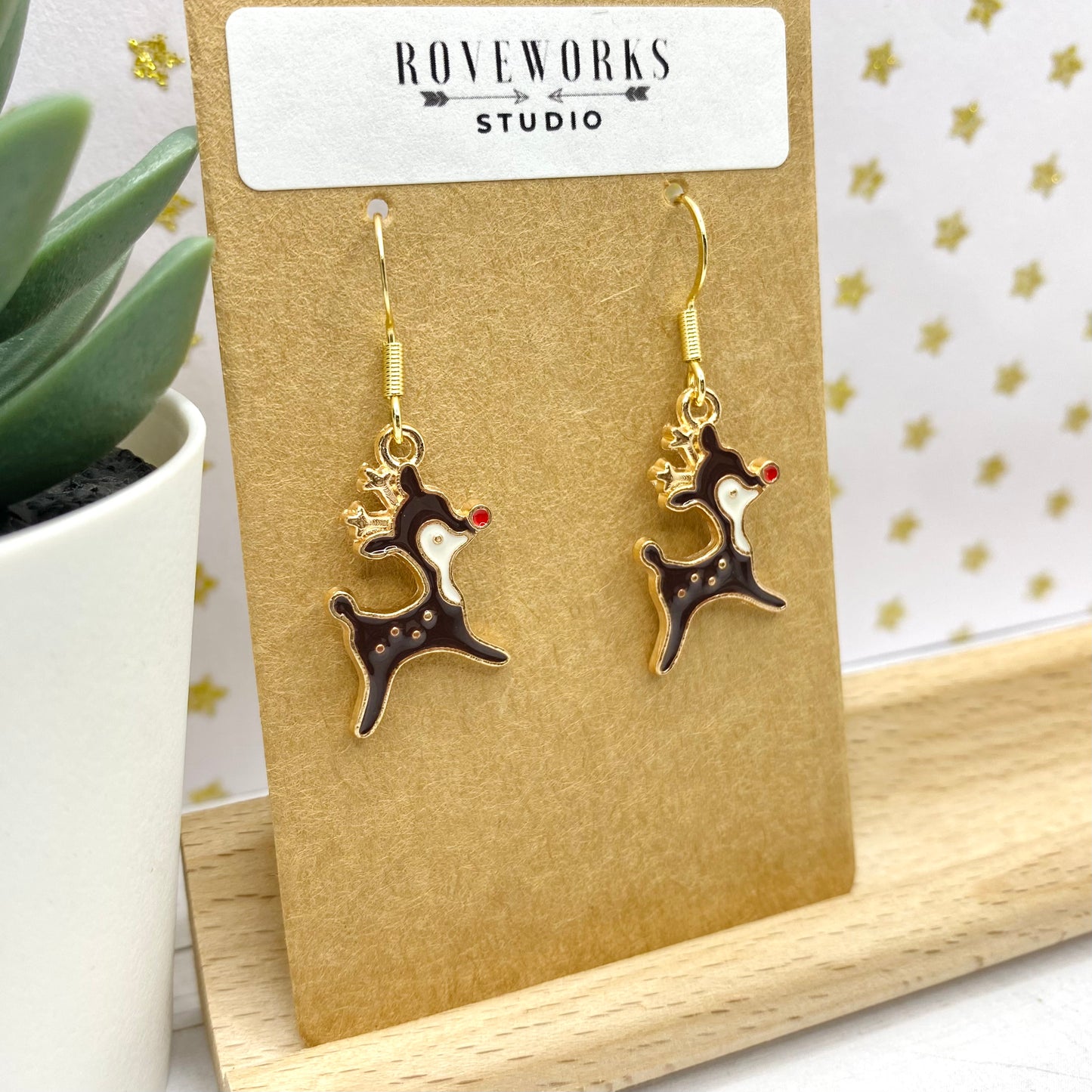 Little CHRISTMAS DEER Reindeer Earrings