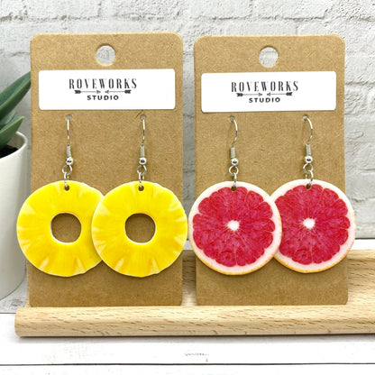 PINEAPPLE Slices & GRAPEFRUIT Earrings