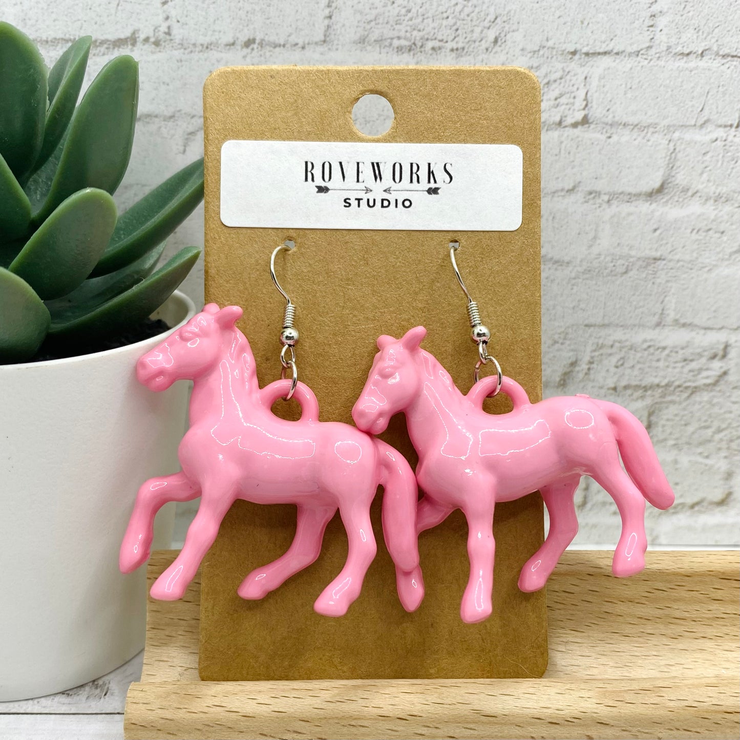 Big Plastic HORSE Earrings