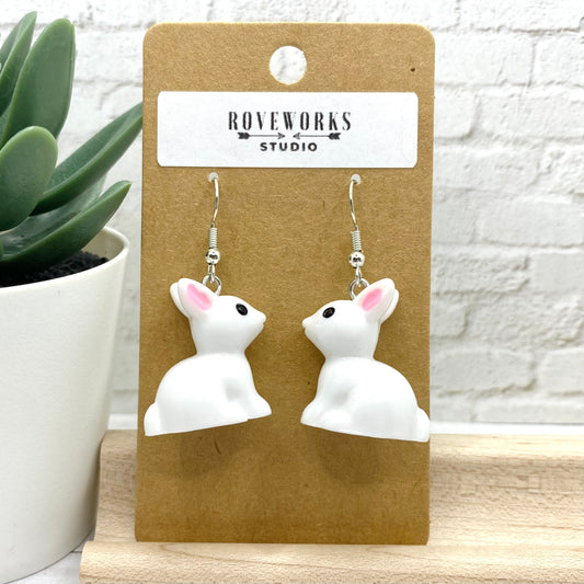 White RABBIT Earrings