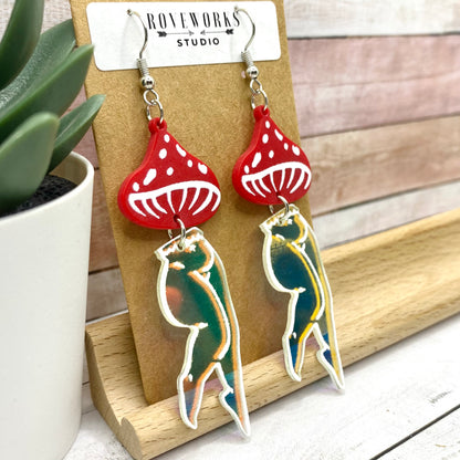 Iridescent MUSHROOM GIRL Earrings