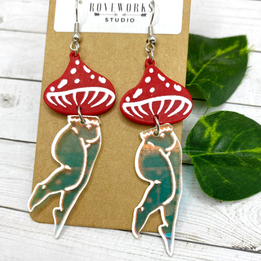 Iridescent MUSHROOM GIRL Earrings