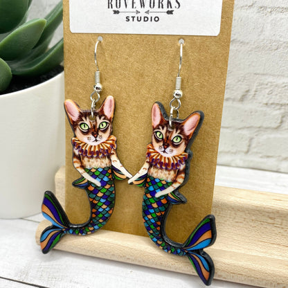 MERCAT Mermaid Cat Earrings