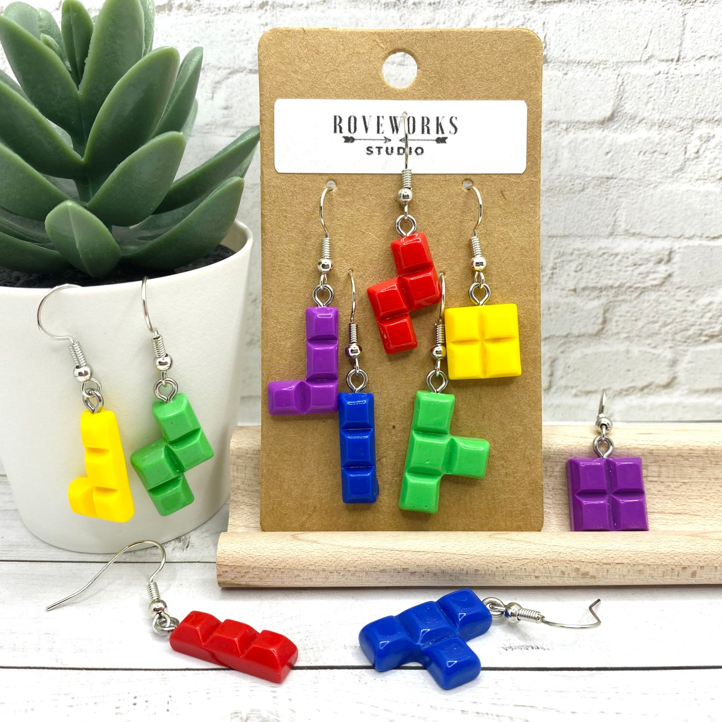 TETRIS BLOCK Mismatched Earrings