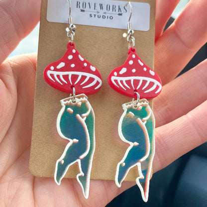 Iridescent MUSHROOM GIRL Earrings