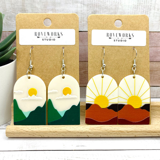 MOUNTAIN SCENE Sunrise Sunset Earrings