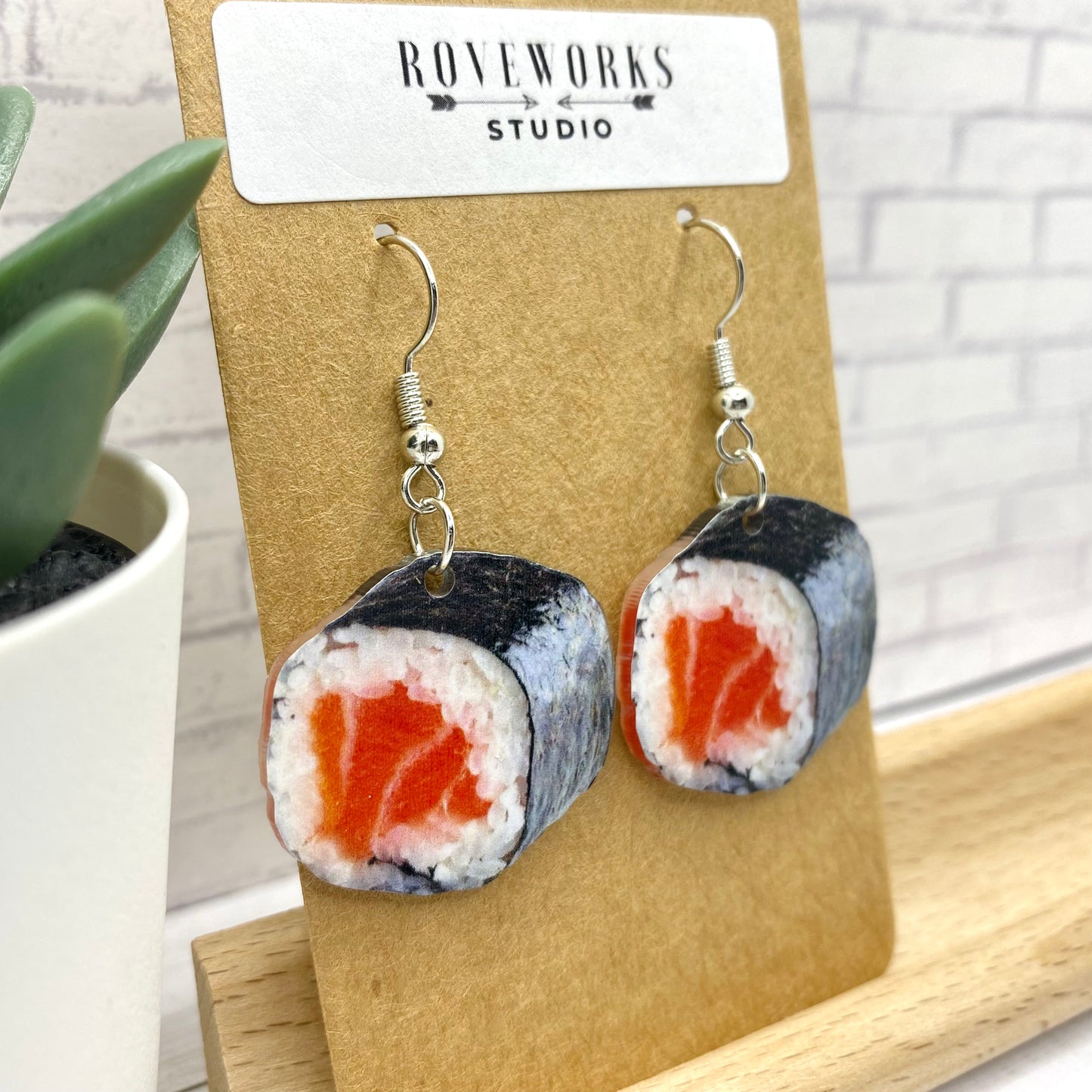 Spicy Salmon SUSHI ROLL Earrings