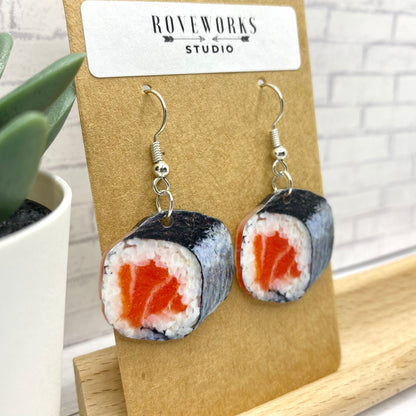 Spicy Salmon SUSHI ROLL Earrings