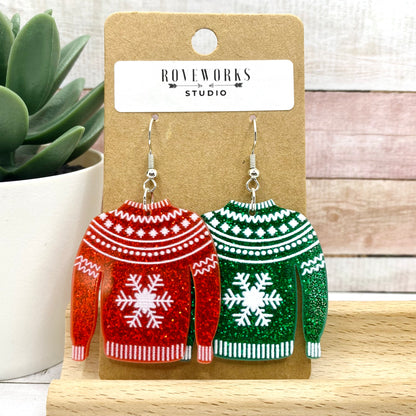 Ugly CHRISTMAS SWEATER Mismatched Earrings