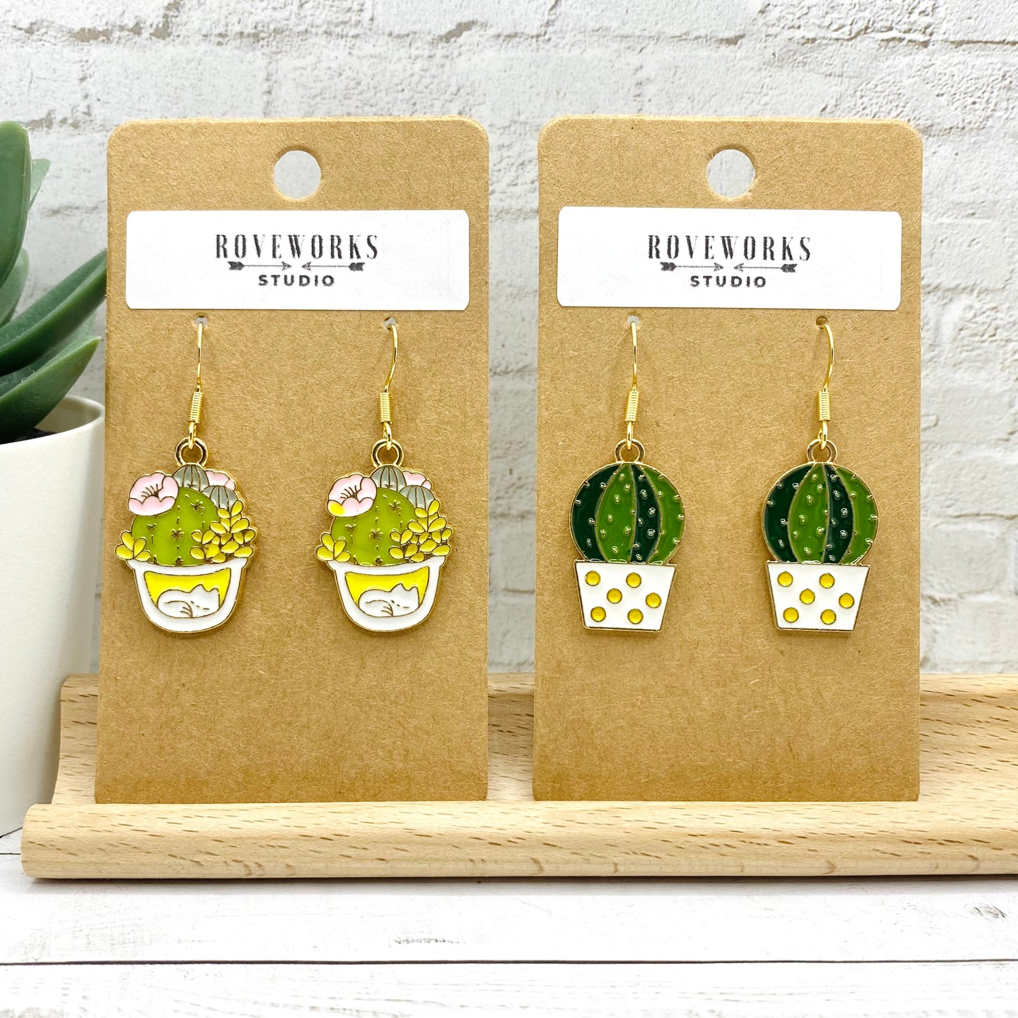 Cactus and Succulents Potted Plant Earrings