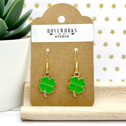 Green 4 LEAF CLOVER Earrings