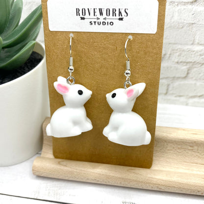 White RABBIT Earrings