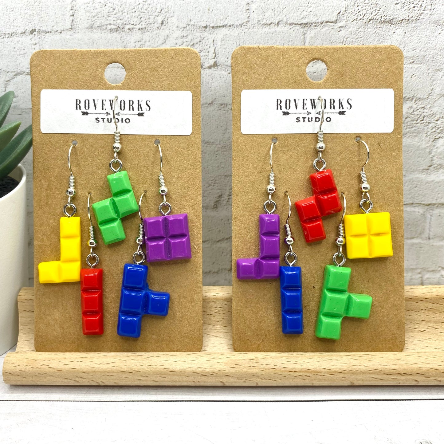 TETRIS BLOCK Mismatched Earrings