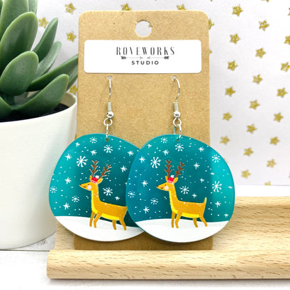 Big SANTA & REINDEER Christmas Earrings