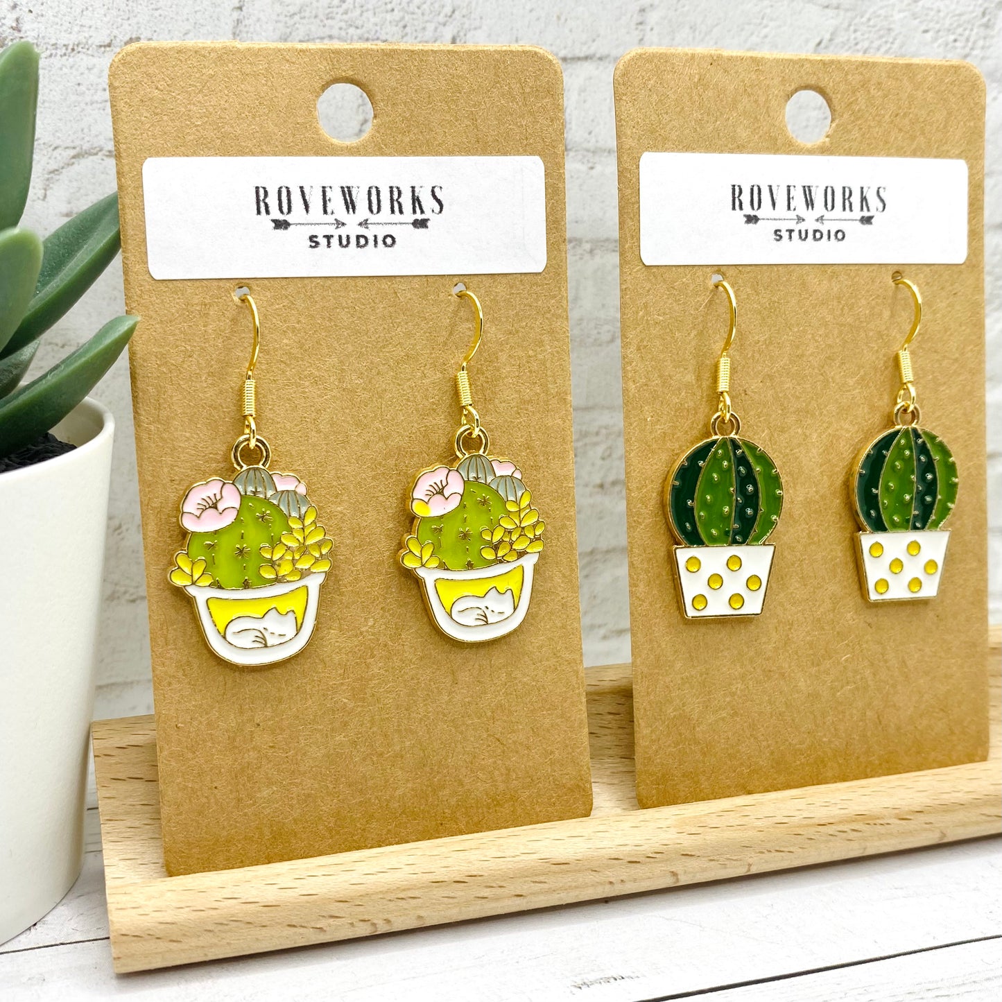 Cactus and Succulents Potted Plant Earrings