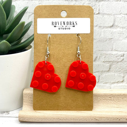 Building Block HEART Earrings