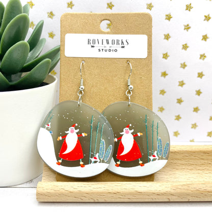 Big SANTA & REINDEER Christmas Earrings