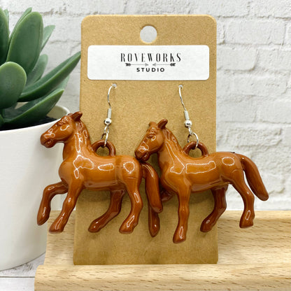 Big Plastic HORSE Earrings