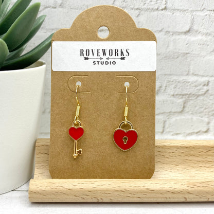 Heart LOCK & KEY Earrings