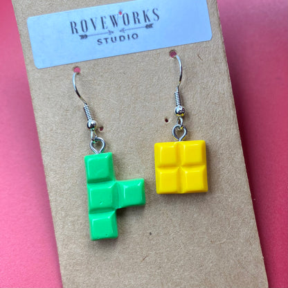 TETRIS BLOCK Mismatched Earrings