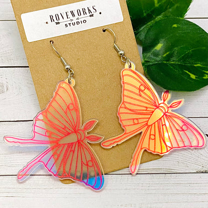 Oversized Iridescent MOTH EARRINGS