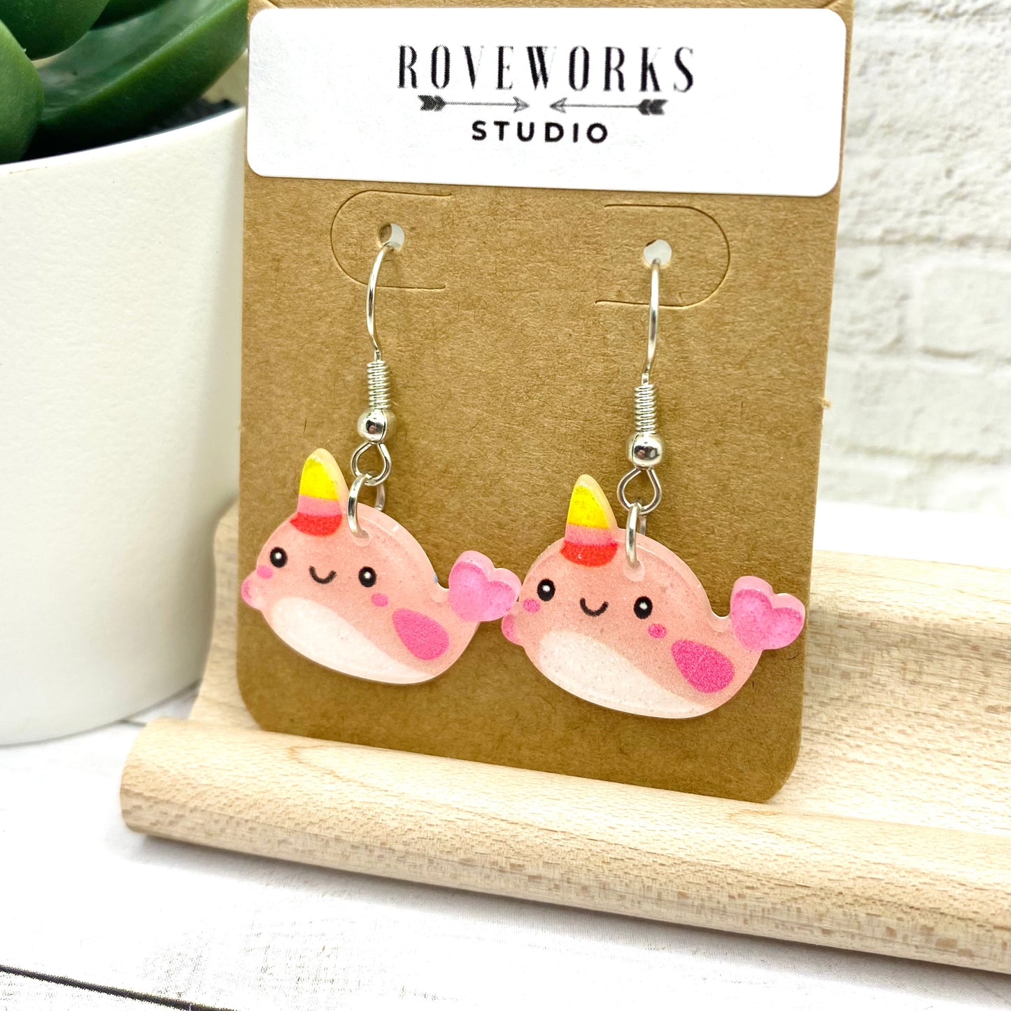 Pink NARWHAL Earrings